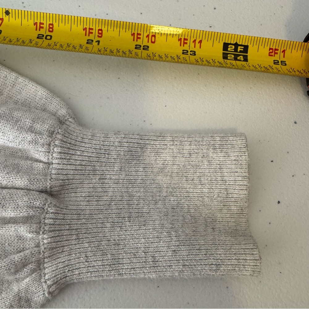 LILLA P Rib Trim Puff Sleeve Sweater Heather Gray Size XS Cotton Modal‎ - Picture 13 of 14